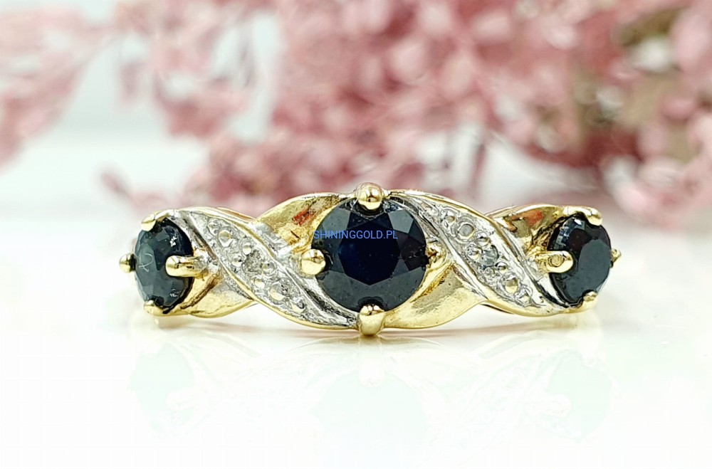 Złoty pierścionek z Diamentami(1086.WS)