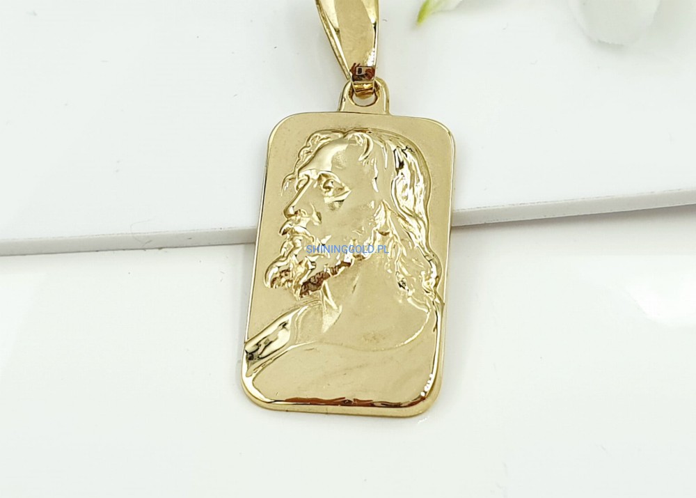 Złoty Duży Medalik Pełny z Jezusem (343.P)