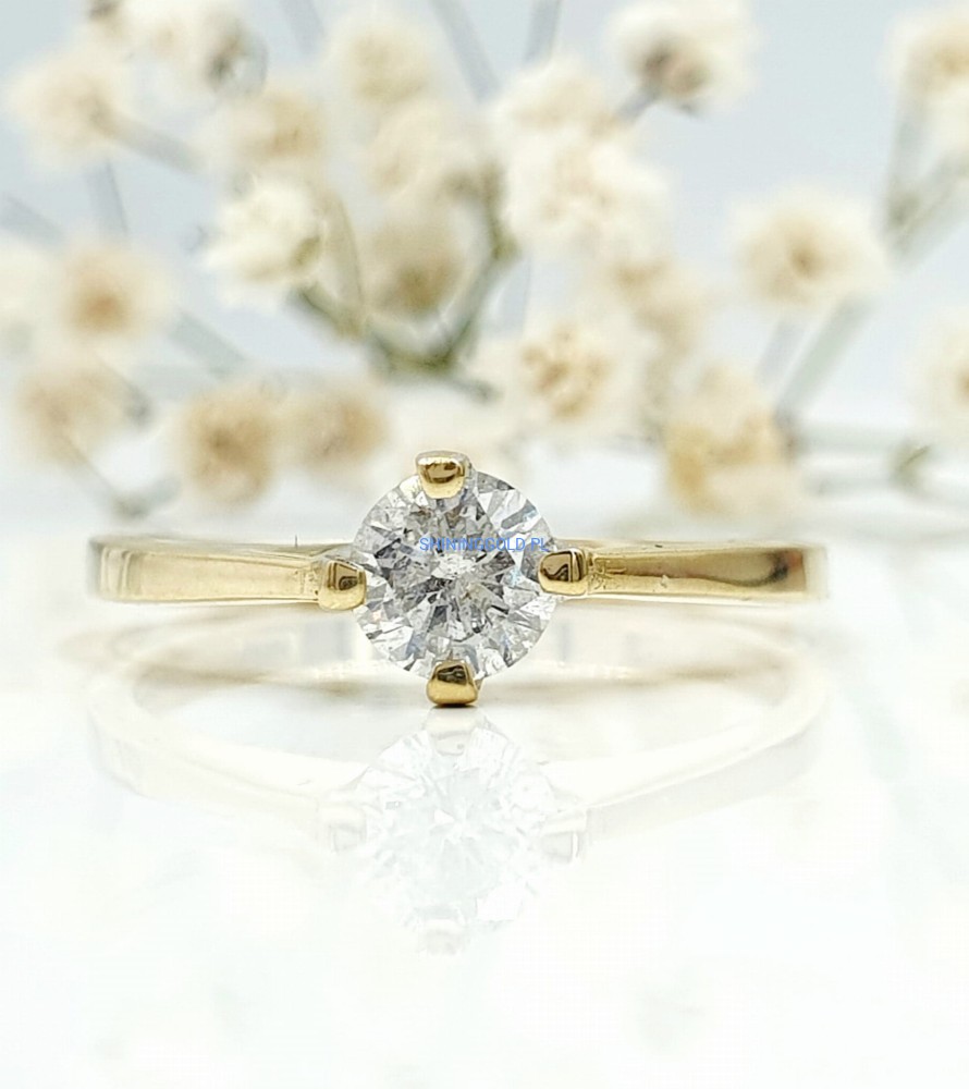 Złoty pierścionek z Diamentem(1037.WS)