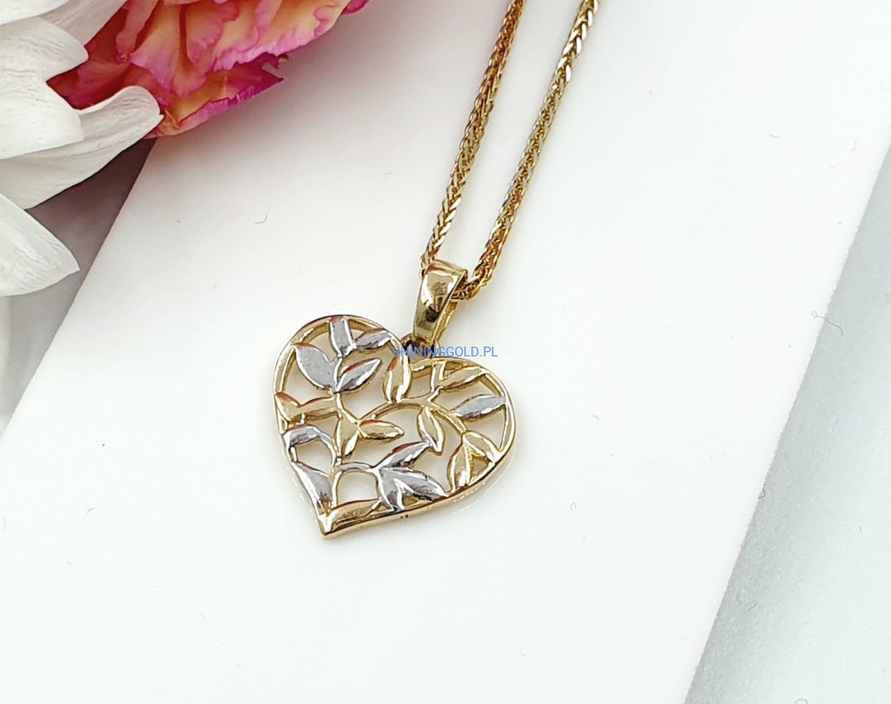Złota zawieszka serduszko z ażurowym wzorem (351.WS)