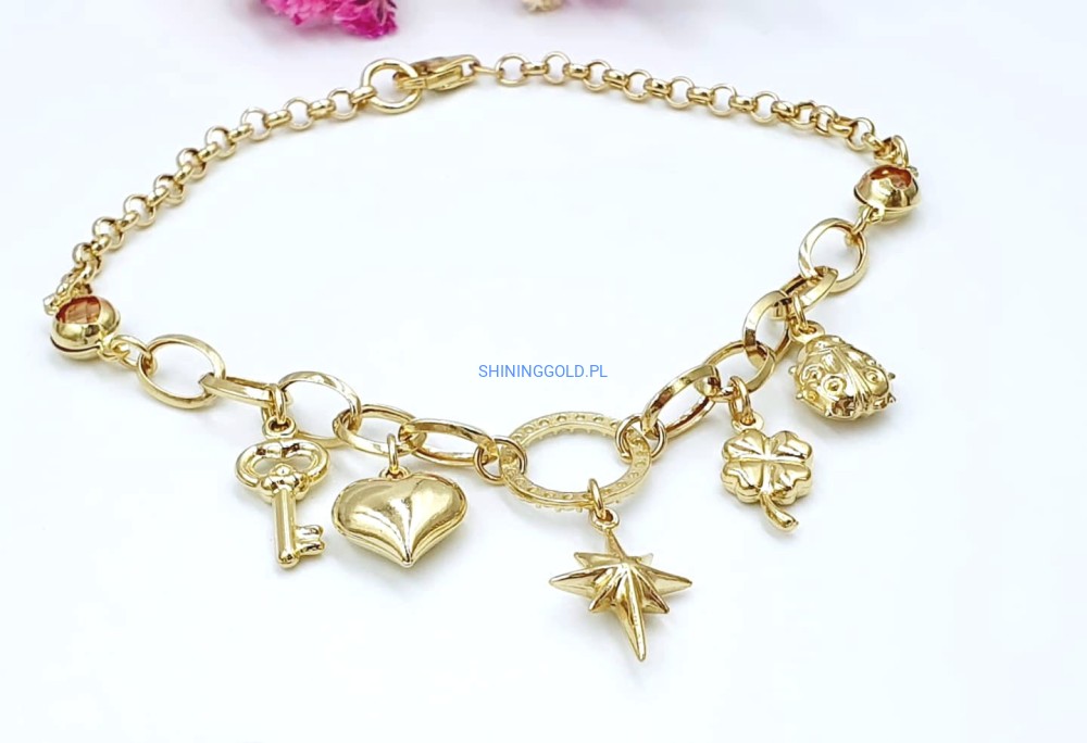 Złota bransoletka z zawieszkami (919.WS)