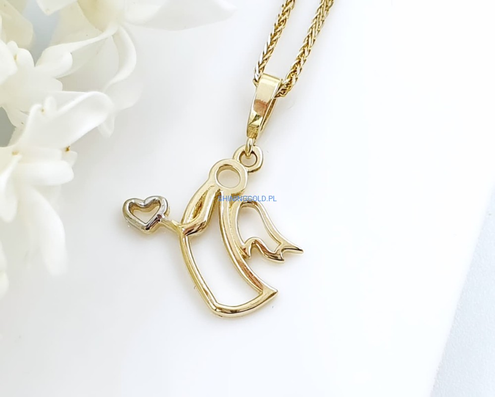 Złota zawieszka Aniołek z serduszkiem (3019.WS)