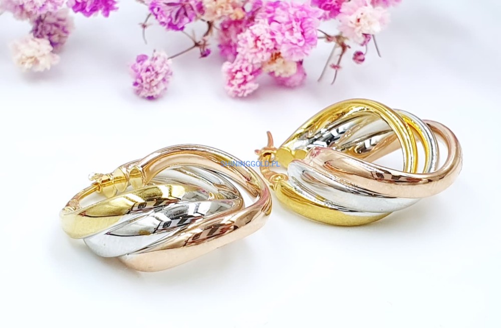 Złote kolczyki w trzech kolorach złota (795.WS)