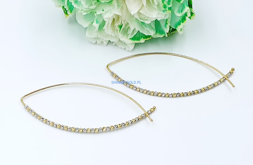 Złote, nowe kolczyki z delikatnymi kuleczkami (744.WS)