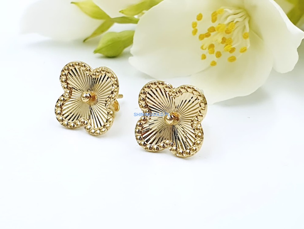 Złote, nowe kolczyki kwiatki (715.WS)