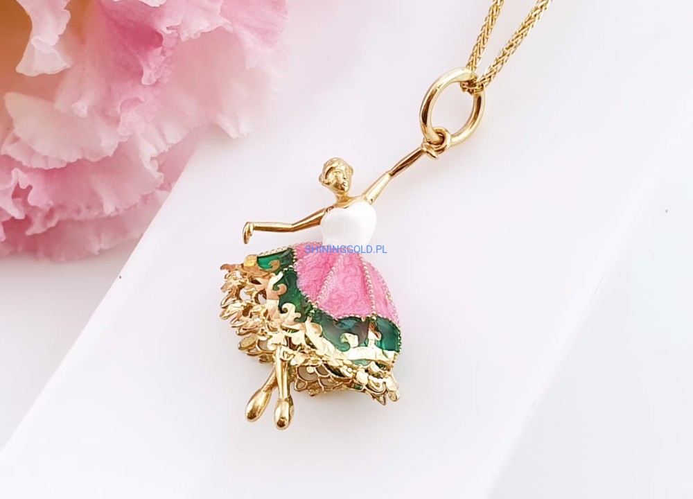 Złota, nowa zawieszka Baletnica (346.WS)