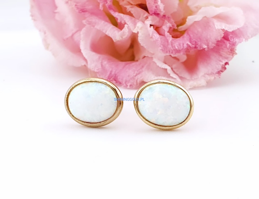 Złote, nowe kolczyki z Opalitem (7037.WS)