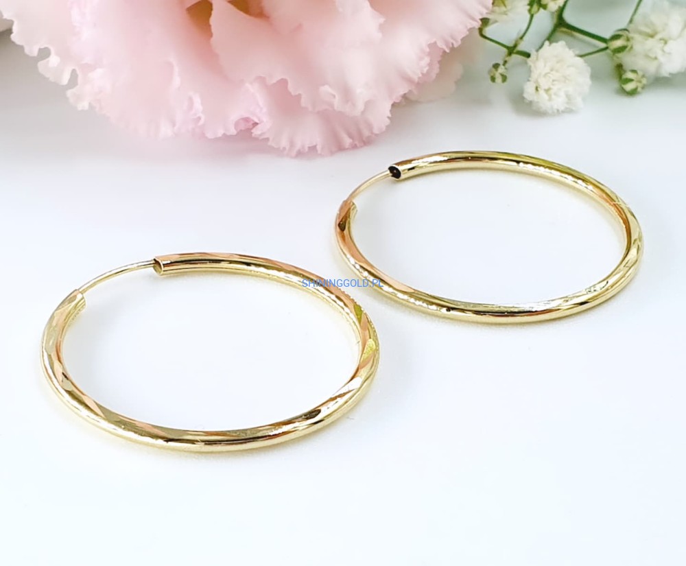 Złote, nowe kolczyki koła (7057.WS)