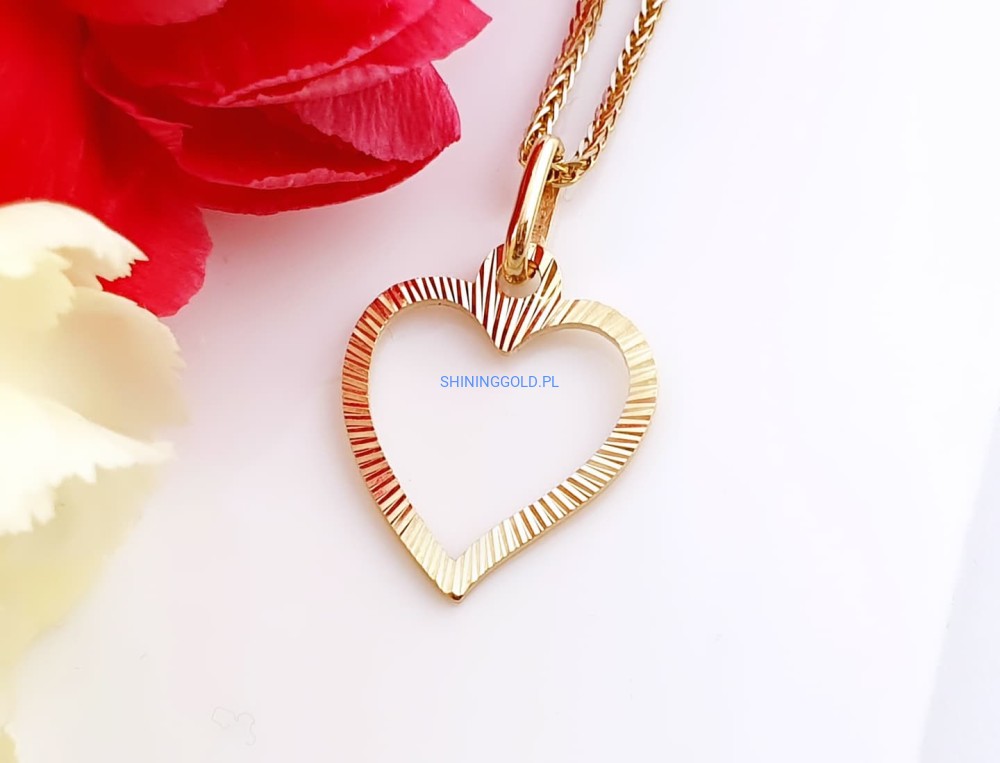 Złota, nowa Zawieszka Serduszko(382.WG)