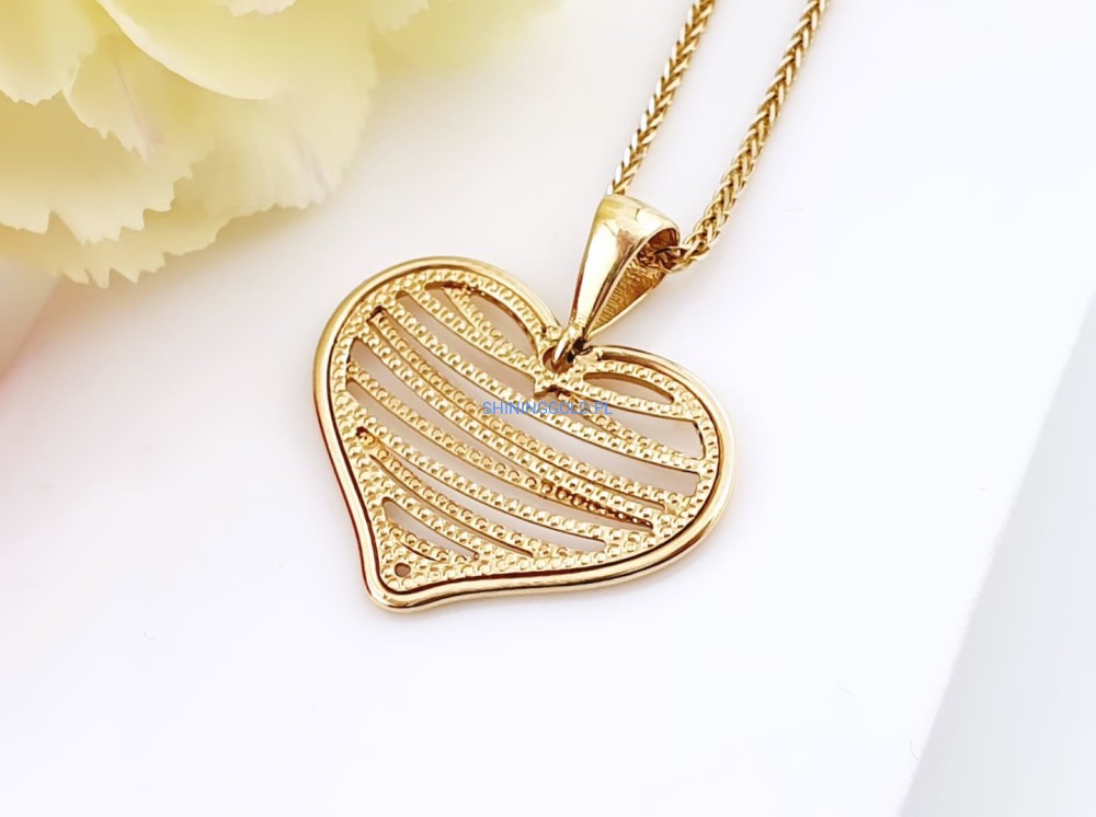 Złota ,nowa Zawieszka Serduszko (393WS)