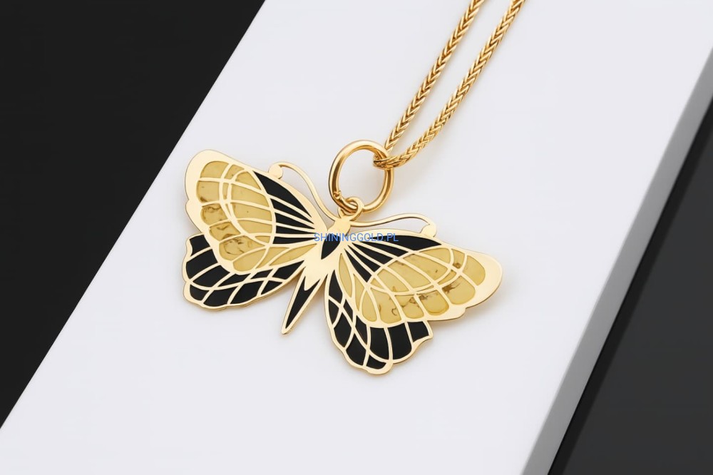 Złota, nowa Zawieszka Motyl (395ws)