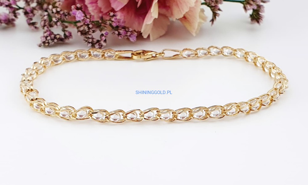 Złota, nowa Bransoletka z Cyrkoniami (984.WS)