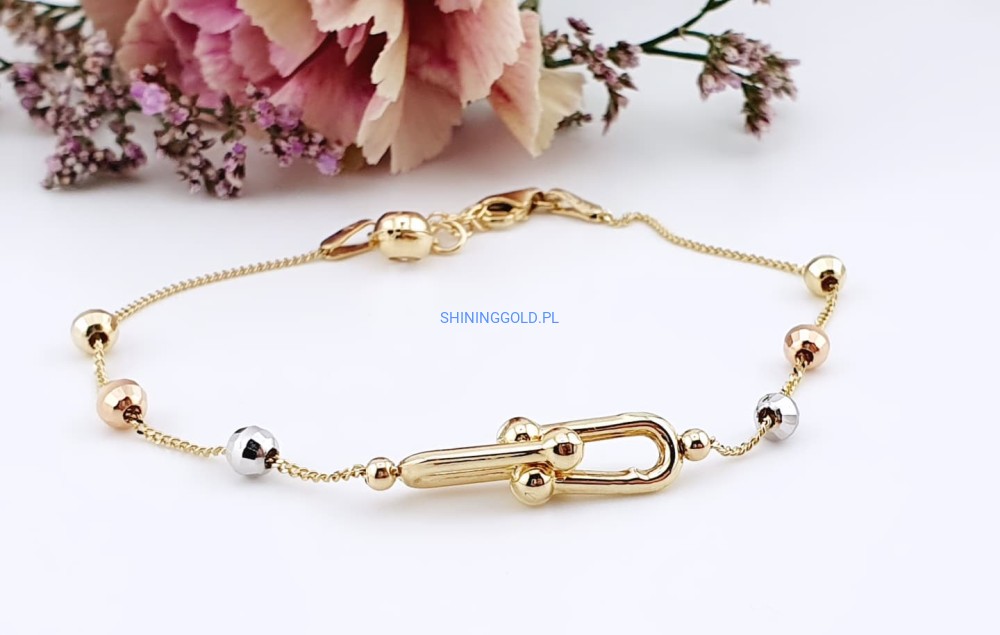 Złota Bransoletka z Kuleczkami (911.WS)