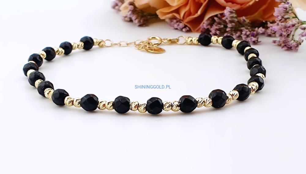 Złota, nowa Bransoletka z Kuleczkami (901.WS)