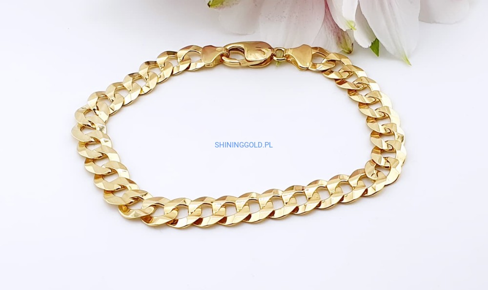 Złota, nowa bransoletka Pancerka (908WS)