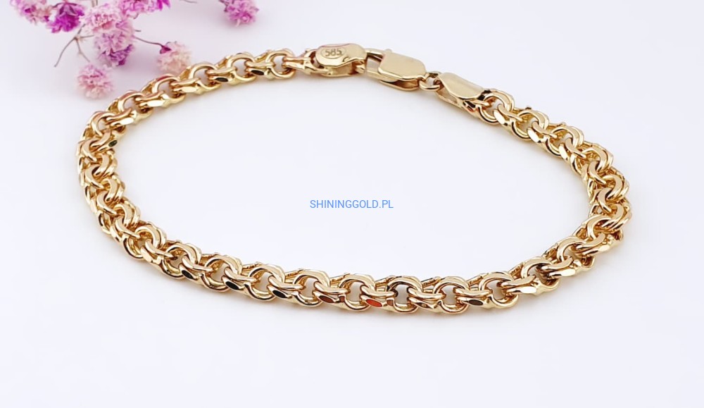 Złota, nowa bransoletka Garibaldi (406P)