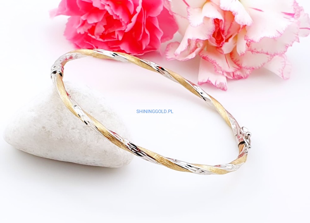 Złota sztywna bransoletka (920WS)