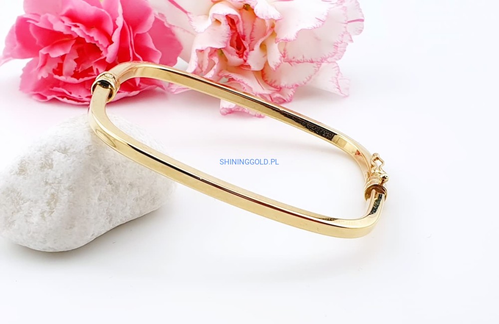 Złota, nowa sztywna bransoletka (937WS)