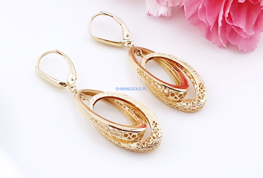 Złote, nowe kolczyki (784WS)