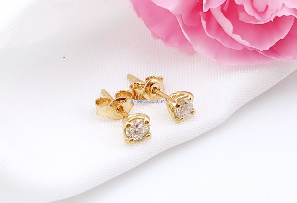 Złote kolczyki z diamentami (1024WS)