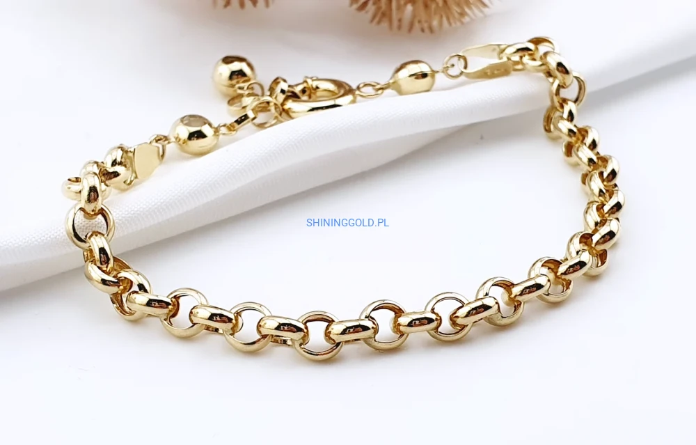 Złota bransoletka Rolo 585, 17–19cm (417a)