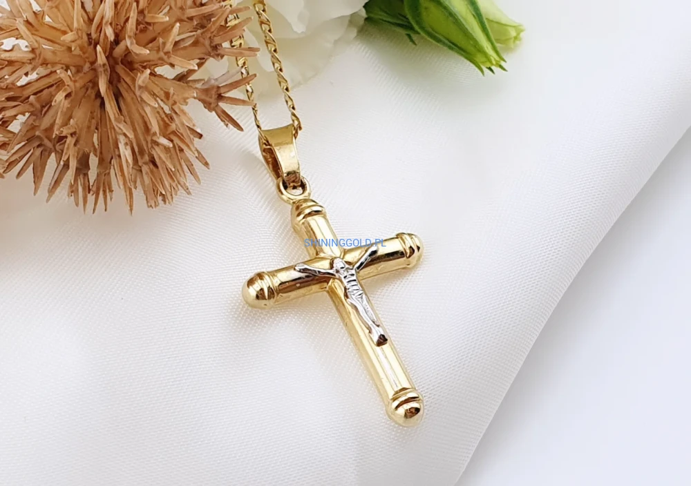 Złota zawieszka Krzyż  (371WS)