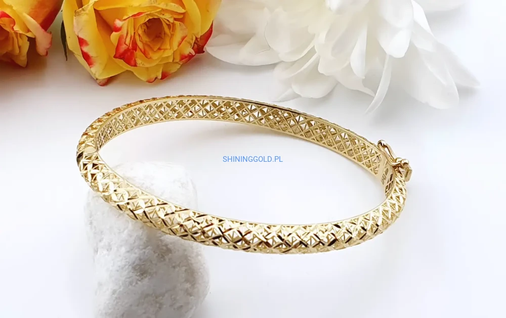 Złota bransoletka sztywna ażurowa 585 (426P)