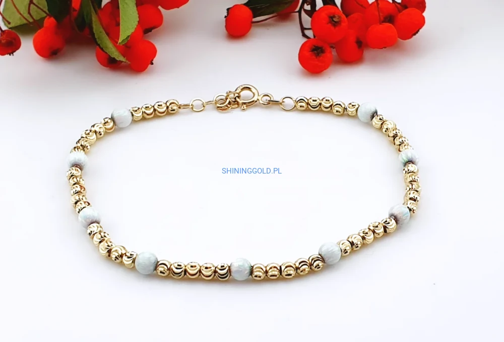 Złota bransoletka kulki 585 (407A)