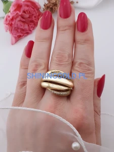 zloty pierscionek 585 z cyrkoniami rozmiar 20