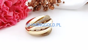 zloty pierscionek 585 z cyrkoniami rozmiar 20