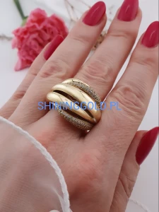 zloty pierscionek 585 z cyrkoniami rozmiar 20