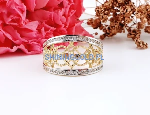 zloty pierscionek 585 azurowy z cyrkoniami rozmiar 23