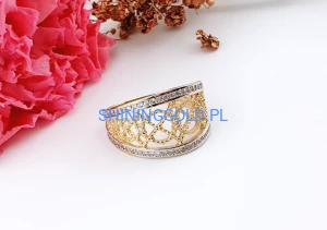 zloty pierscionek 585 azurowy z cyrkoniami rozmiar 23