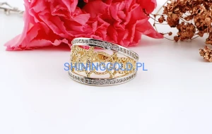 zloty pierscionek 585 azurowy z cyrkoniami rozmiar 23