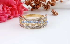 zloty pierscionek 585 azurowy z cyrkoniami rozmiar 18