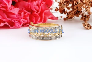 zloty pierscionek 585 azurowy z cyrkoniami rozmiar 18