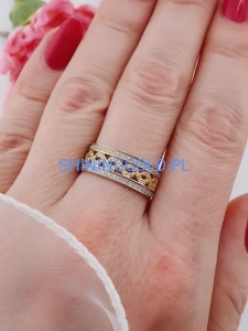 zloty pierscionek 585 azurowy z cyrkoniami rozmiar 18