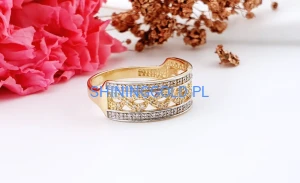 zloty pierscionek 585 azurowy z cyrkoniami rozmiar 18