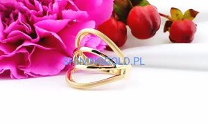 zloty pierscionek 585 nowoczesny azurowy rozmiar 19