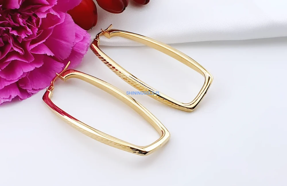 Złote, nowe kolczyki długie – eleganckie (772A)