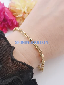 złota bransoletka 585 łańcuszkowa 19 cm