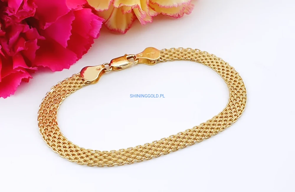 Złota, nowa bransoletka  – wzór Bismarck (413.A)