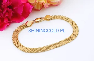 złota bransoletka 585 szeroka 19 cm