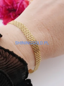 złota bransoletka 585 szeroka 19 cm