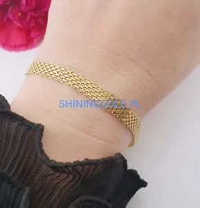 złota bransoletka 585 szeroka 19 cm