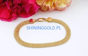 złota bransoletka 585 szeroka 19 cm