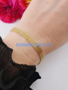 złota bransoletka 585 szeroka 19 cm