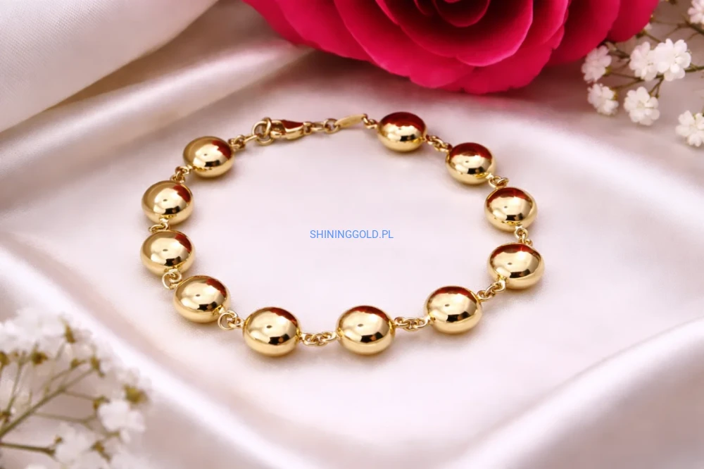 Złota bransoletka – kulki (431A)