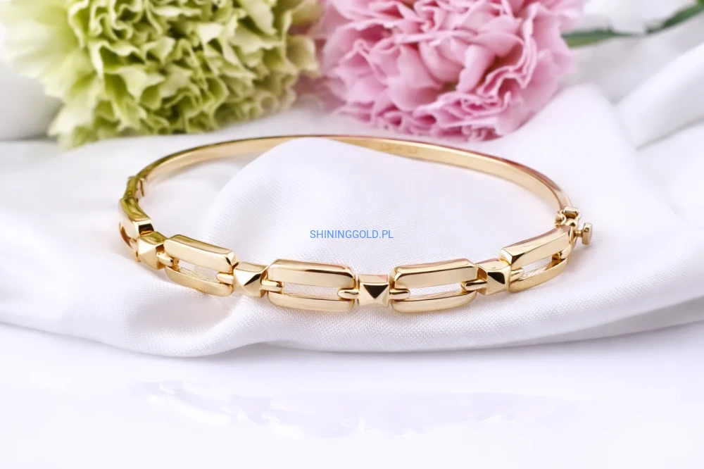 Złota bransoleta – ogniwa, sztywna (405P)