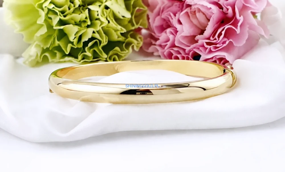 Złota bransoleta – sztywna, zaokrąglona (407P)